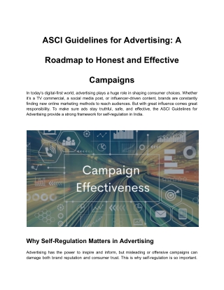 ASCI Guidelines for Advertising_ A Roadmap to Honest and Effective Campaigns