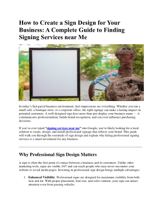 How to Create a Sign Design for Your Business