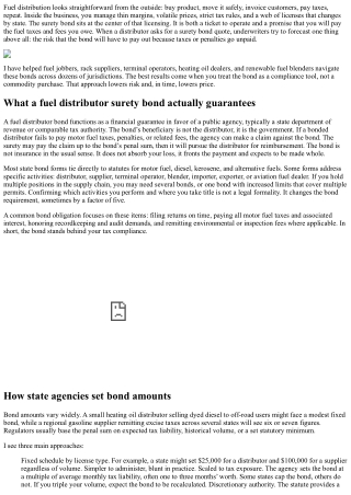 Surety Bond Quote for Fuel Distributors: Key Requirements