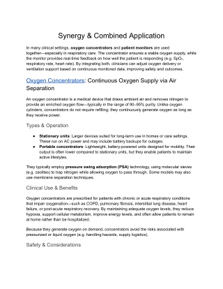 Synergy & Combined Application