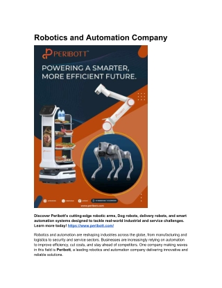 Robotics and Automation Company