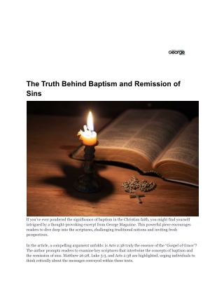 _ The Truth Behind Baptism and Remission of Sins
