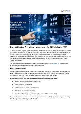Schema Markup & LLMs.txt Must-Haves for AI Visibility in 2025