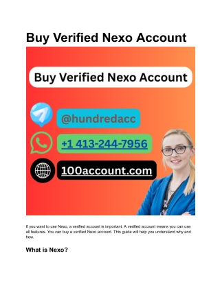 Best 9 Sites to Buy Verified Nexo Account