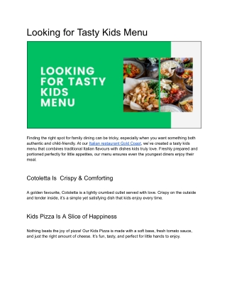 Looking for Tasty Kids Menu (1)