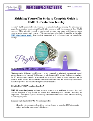 Shielding Yourself in Style- A Complete Guide to EMF 5G Protection Jewelry
