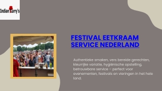Vier het met Authentieke Indian Currys bij Festival Eetkraam Service Nederland