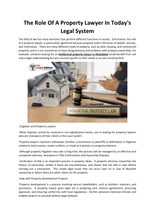 The Role Of A Property Lawyer In Today s Legal System
