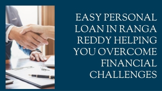 Easy Personal Loan in Ranga Reddy Helping You Overcome Financial Challenges