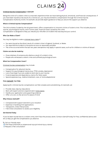 criminal injuries compensation | claims24.co.uk