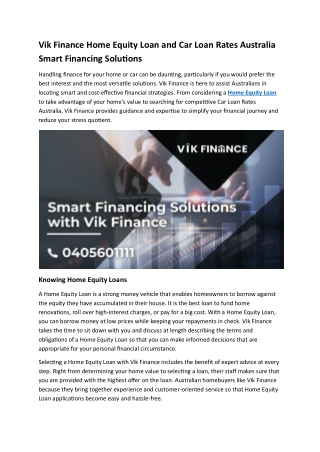 Vik Finance – Trusted Home Loan Experts in Australia