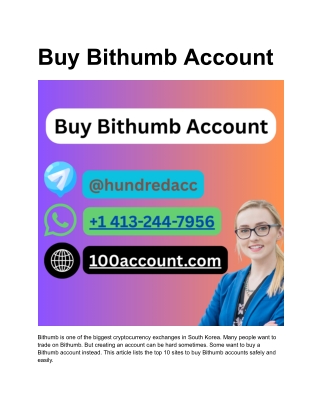 Top 10 Sites to buy Bithumb Account