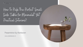 How to Pick the Perfect Small Side Table for Minimalist Yet Practical Interiors