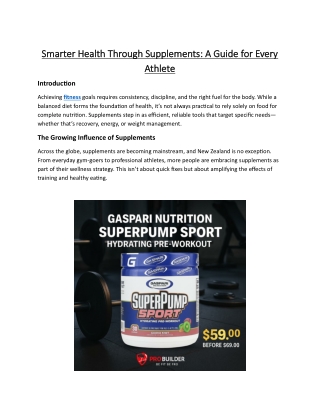 Smarter Health Through Supplements A Guide for Every Athlete