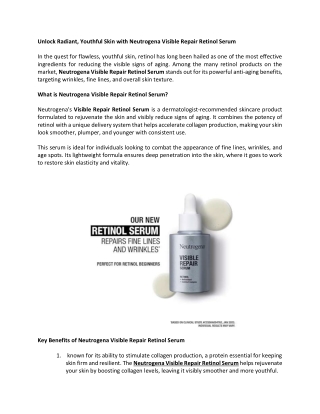 Neutrogena Visible Repair Retinol Serum