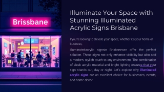 Illuminate Your Space with Stunning Illuminated Acrylic Signs Brisbane