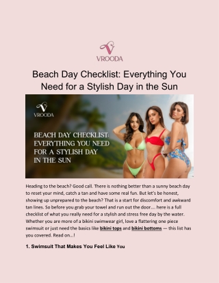 Beach Day Checklist_ Everything You Need for a Stylish Day in the Sun