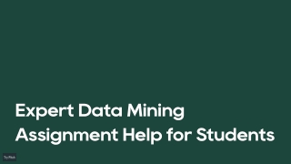 Expert Data Mining Assignment Help for Students