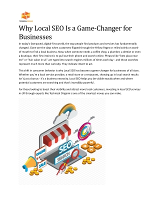 Why Local SEO Is a Game-Changer for Businesses