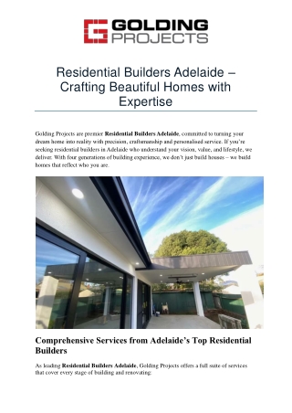 Residential Builders Adelaide