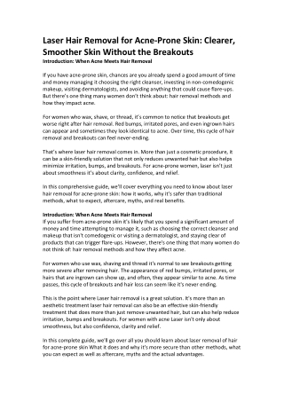 Laser Hair Removal for Acne