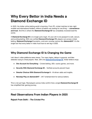 Why Every Bettor in India Needs a Diamond Exchange ID (1)