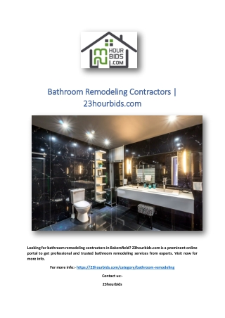 Bathroom Remodeling Contractors | 23hourbids.com