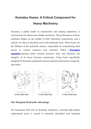 Komatsu Hoses- A Critical Component for Heavy Machinery