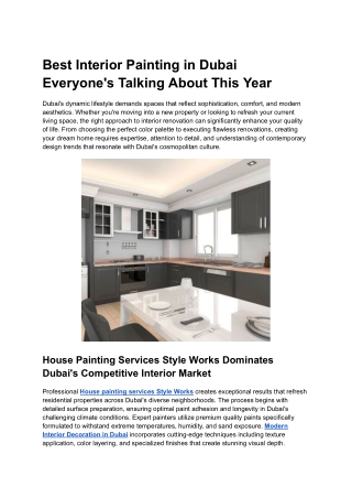 Best Interior Painting in Dubai Everyone's Talking About This Year