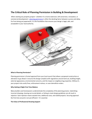 The Critical Role of Planning Permission in Building