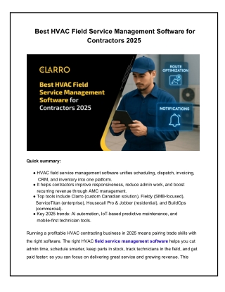 Best HVAC Field Service Management Software for Contractors 2025
