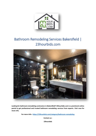 Bathroom Remodeling Services Bakersfield | 23hourbids.com