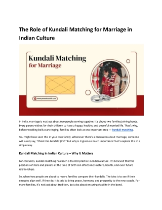 The Role of Kundali Matching for Marriage in Indian Culture