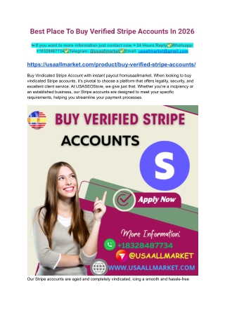 Best Place To Buy Verified Stripe Accounts In 2026