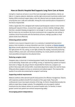 How an Electric Hospital Bed Supports Long.docx
