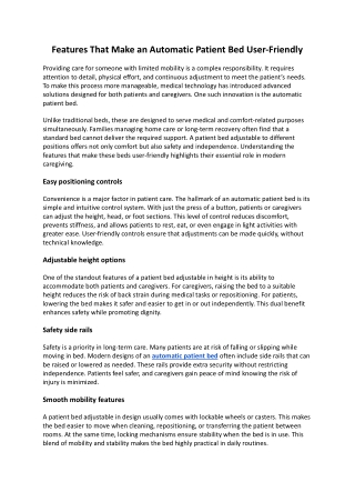 Features That Make an Automatic Patient Bed User.docx
