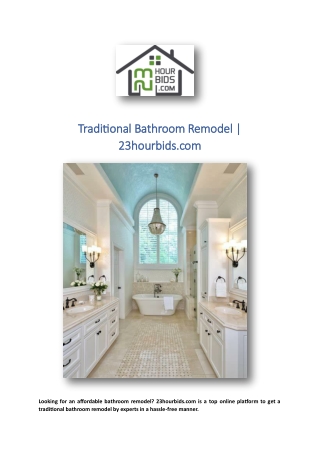 Traditional Bathroom Remodel | 23hourbids.com