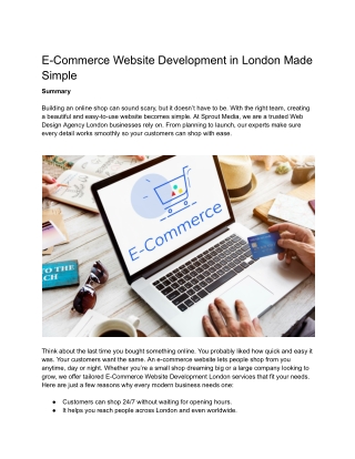 E-Commerce Website Development in London Made Simple
