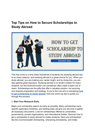 Top Tips on How to Secure Scholarships to Study Abroad