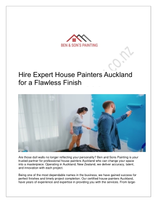 Hire Expert House Painters Auckland for a Flawless Finish