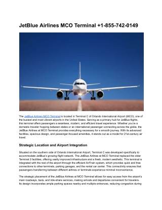 JetBlue Airlines MCO Terminal  1-855-742-0149