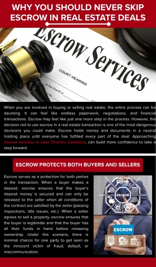 Why You Should Never Skip Escrow in Real Estate Deals