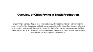 Fabcon India Chips Frying Systems for Food Processing Industries