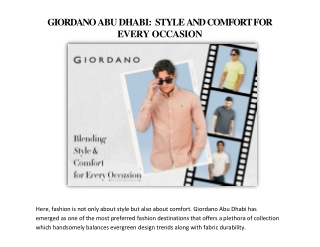 Giordano Dubai Store | Everyday Fashion, Elevated