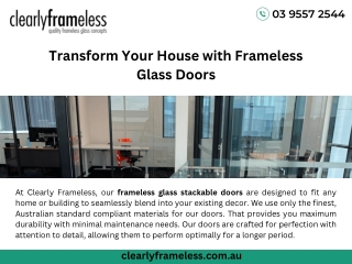 Transform Your House with Frameless Glass Doors