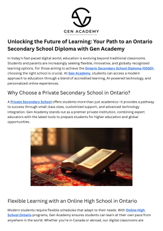 Private Secondary School