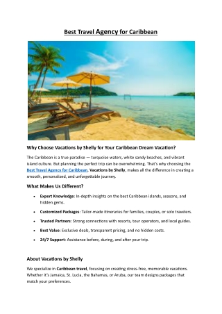 Best Travel Agency for Caribbean | Vacations by Shelly