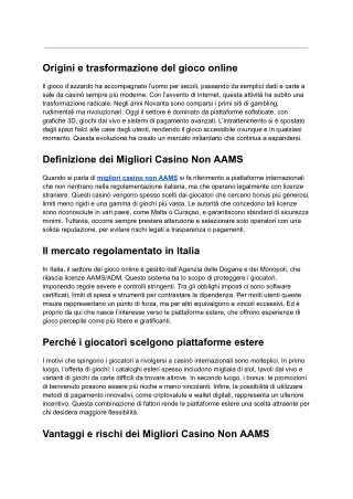 migliori casino non aams