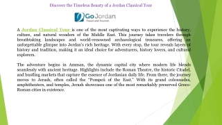 Discover the Timeless Beauty of a Jordan Classical Tour