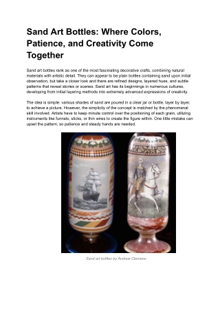 Sand Art Bottles: Where Colors, Patience, and Creativity Come Together